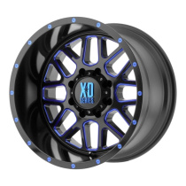 XD Series Grenade 20X10 ET-24 8X165.1 125.50 Satin Black Milled W/ Blue Tinted Clear Coat Fälg